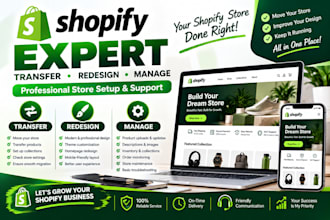 transfer, redesign and manage your shopify store