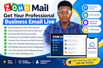 setup zoho mail, business email, domain and dns