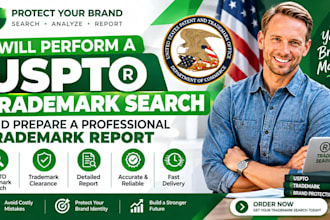 perform a uspto trademark search and prepare a professional trademark report
