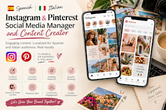 spanish instagram italian pinterest content creator and social media manager