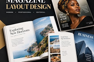 a professional  editorial,  digital magazine layout