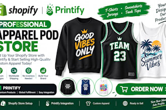 design printify sweatshirt sport jersey tank top   shopify apparel pod store