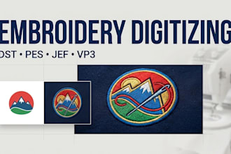 digitize embroidery images to dst pes jef vp3 with clean stitching