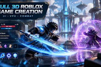 develop roblox game, full game creation, roblox ui, vfx, roblox combat system