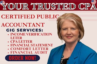 prepare income verification sign verify US CPA letter notary letter cpa letter