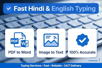 do typing work, image to word, pdf to word, etc