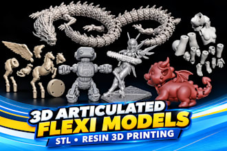 create 3d articulated flexi model fidget doll statue stl resin for 3d printing