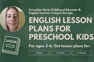 create english lesson plans for preschool and kindergarten