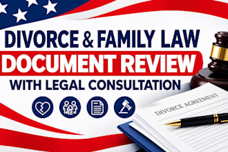 review divorce and family law documents with