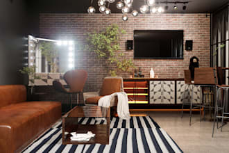 design 3d podcast studio, gaming room, streaming rooms, 3d interiors design