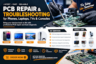 repair and troubleshoot pcb boards for phones, laptops, tvs and consoles