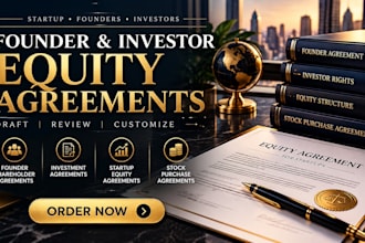 draft a startup founders agreement with equity vesting as a US attorney