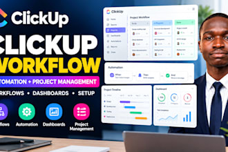 build clickup workflows, clickup automation and project management