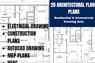 draw architectural floor plans, house plans, mep, structural and permit drawings