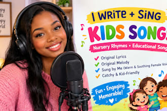 write and sing original kid song, nursery rhymes, and educational songs
