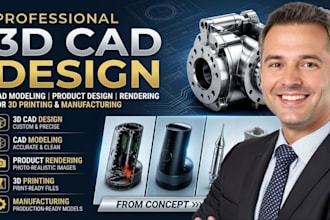 design your product design in 3d cad designs for prototyping and manufacturing