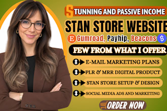 stan store, stan store setup, stan store marketing, gumroad, etsy, payhip