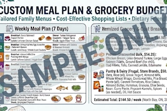 create custom meal plans and structured household budgets