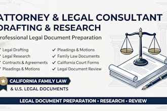 be your lawyer for divorce paperwork, child custody, legal dispute and documents