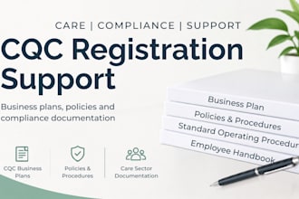 do cqc registration support, cqc business plan, policies and procedures, sops