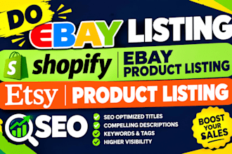 do ebay listing shopify ebay product listing SEO etsy product listing