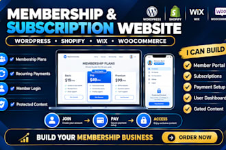 do wordpress shopify wix woocommerce membership subscription and website