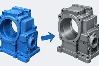 reverse engineer 3d scan, stl or mesh to parametric cad model