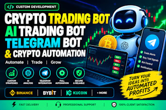 build custom crypto trading bot, ai trading bot, telegram bot, crypto automation