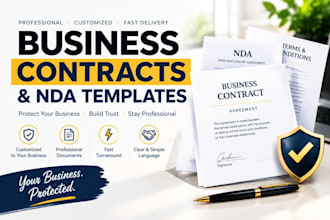 draft business contract, nda and agreement templates