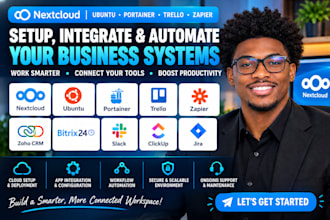 do nextcloud ubuntu portainer trello zapier zoho crm bitrix24 slack clickup jira