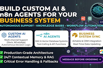 build custom ai agents, n8n ai agents workflows for your business system