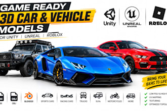 create 3d car models, vehicle modeling and game assets for unity , unreal engine