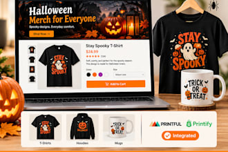 build a halloween print on demand on shopify