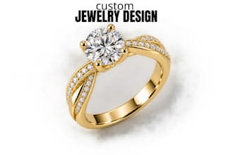 create jewelry design, 3d jewelry cad modeling, rendering and custom jewelry
