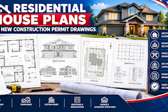 create residential house plans and new construction permit drawings