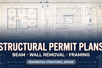 design load bearing wall removal and structural permit plans