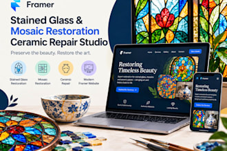 build stained glass mosaic restoration ceramic repair studio framer website