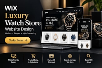 design luxury watch wix store wristwatch website ecommerce store
