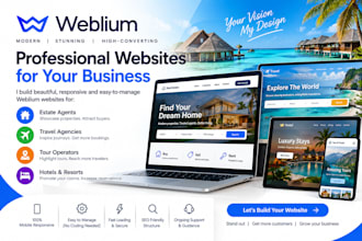 build estate agents travel agencies tour operators hotels bed weblium website