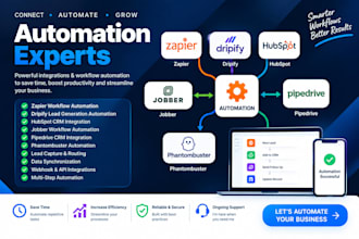 build zapier dripify  crm hubspot jobber pipedrive phantombuster automation
