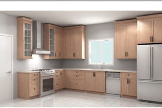 convert architectural plan to complete kitchen design using 2020 design software