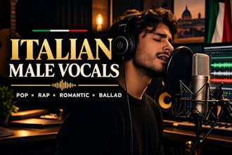sing your italian song with professional male vocals and emotional performance