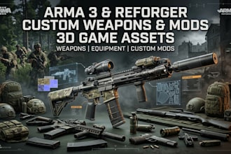 create custom arma 3 or arma reforger weapons and mod assets