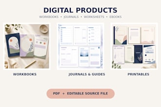 create digital workbooks, journals and worksheets