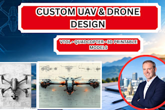 design manufacture custom uavs, vtol, quadcopter and 3d printable drones