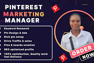 be your pinterest marketing manager for SEO, pins and traffic growth