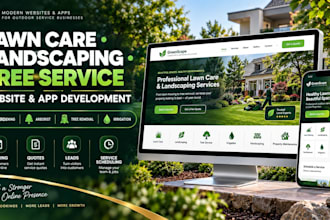 design lawn care website, landscaping gardening website and tree service website