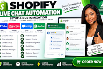 create shopify live chat automation using tidio gorgias crisp jivo