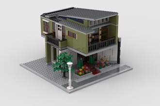 do 3d lego design, lego moc, lego car, lego house 3d model with instructions
