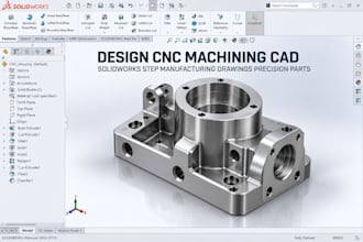 design cnc machining cad solidworks step manufacturing drawings precision parts